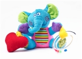 Edukační plyšová hračka sloník s vibrací a chrastítkem